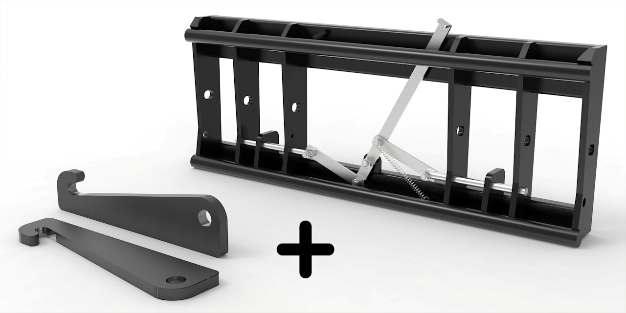 Adapter von Radlader auf Euroaufnahme, Euroadapter, Schnellwechsler - [  Zettelmeyer/Volvo (30x40x465mm) mechanische Verriegelung ] 