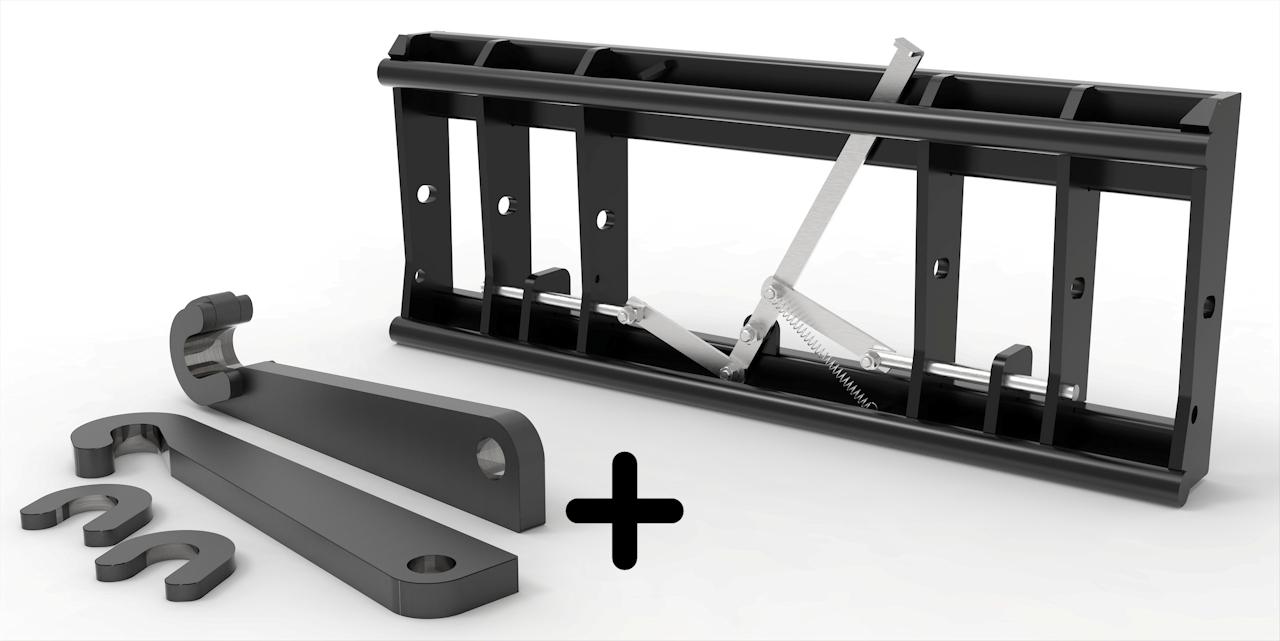 Adapter von Radlader auf Euroaufnahme, Euroadapter, Schnellwechsler - [  Liebherr/Volvo/Hyundai (60x50x616mm) mechanische Verriegelung ] 