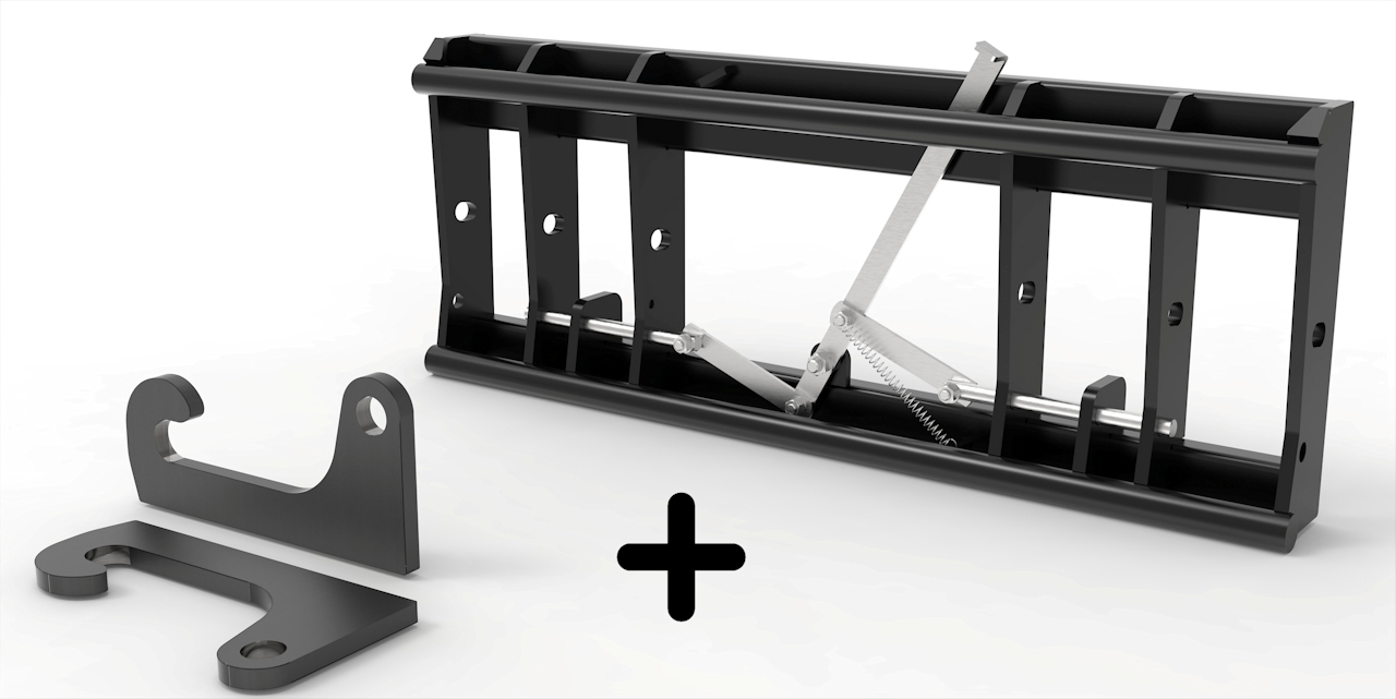 Adapter von Radlader auf Euroaufnahme, Euroadapter, Schnellwechsler - [ Liebherr (60x50x390mm) mechanische Verriegelung ] 