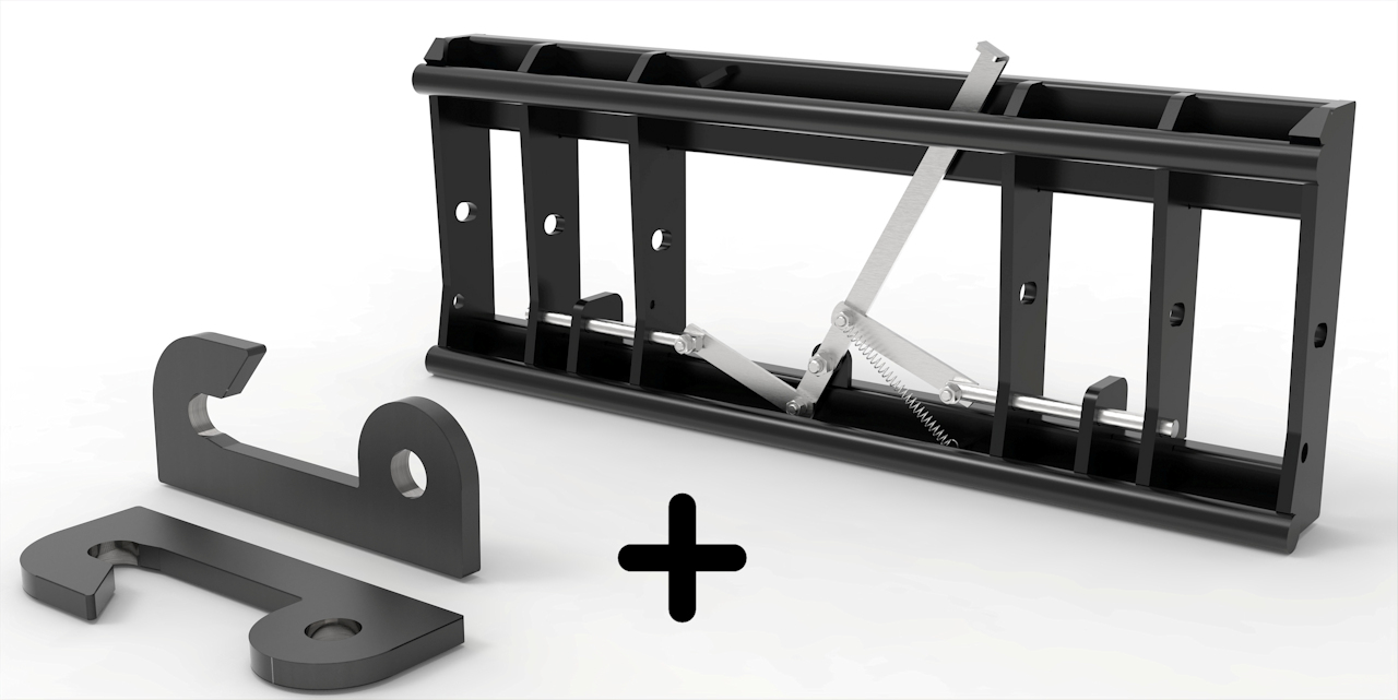 Adapter von Radlader auf Euroaufnahme, Euroadapter, Schnellwechsler - [ Wacker Neuson WL54/WL55/WL70 (51x51x323mm) mechanische Verriegelung ] 