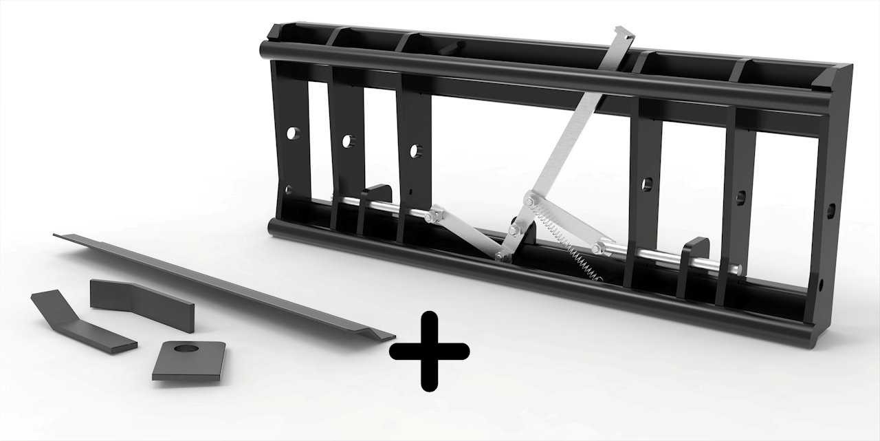 Adapter von Radlader auf Euroaufnahme, Euroadapter, Schnellwechsler - [ Weidemann Koppelschiene (860mm/40mm) mechanische Verriegelung ] 